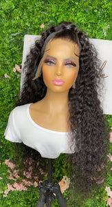 Custom Cambodian curly frontal wig 30 inches